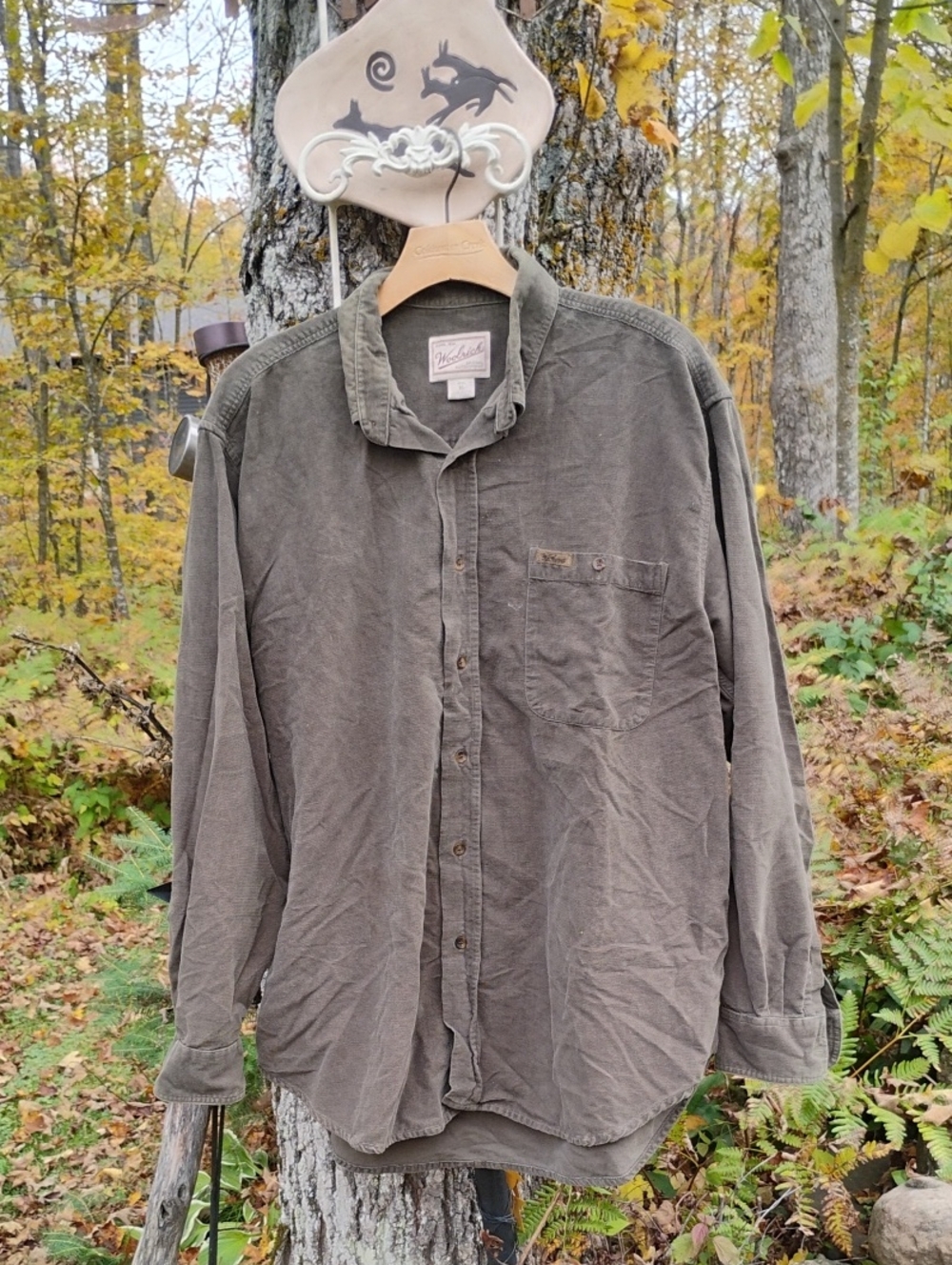 🌲 WOOLRICH Corduroy SHIRT XL UNISEX SHARP NPLVC 🆔 🛻 45